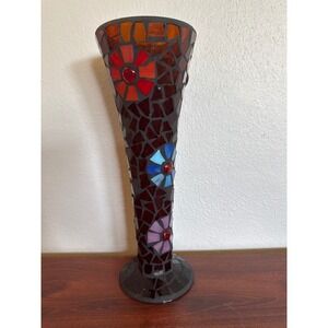 Mosaic Vase Floral‎ Bud Vase Decorative Vase Home Decor 12 inch